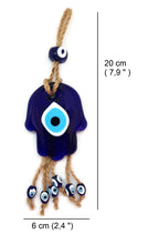 Load image into Gallery viewer, MYSTIC JEWELS - Glass Hamsa Hand of Fatima Amulet with Jute
