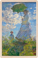 Load image into Gallery viewer, MONET WOMAN WITH PARASOL Wood Postcard