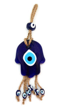 Load image into Gallery viewer, MYSTIC JEWELS - Glass Hamsa Hand of Fatima Amulet with Jute