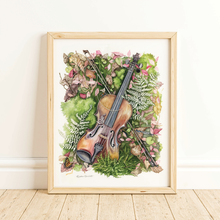 Load image into Gallery viewer, Fiddle in the Ferns - Watercolor Art Print