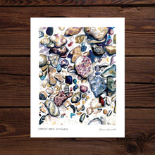 Load image into Gallery viewer, Creek-bed Stones Watercolor Art Print
