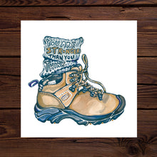 Load image into Gallery viewer, Hiking Boot Original Watercolor Art Print