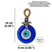 Load image into Gallery viewer, Blue Glass Nazar Turkish Amulet, Protective Eye Pendant, 9cm