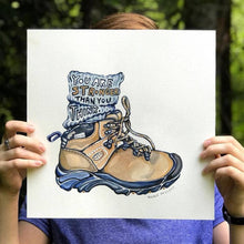 Load image into Gallery viewer, Hiking Boot Original Watercolor Art Print