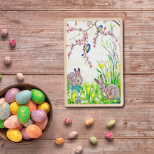 Load image into Gallery viewer, SPRING BUNNIES Wood Postcard
