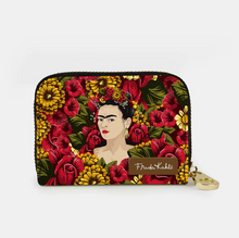 Load image into Gallery viewer, Frida Kahlo – Rose Portrait Zipper Wallet