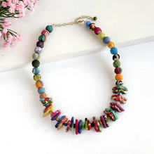 Load image into Gallery viewer, Kantha Paired Triangle Necklace