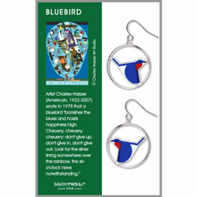 Load image into Gallery viewer, Charley Harper's Bluebird Earrings