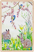 Load image into Gallery viewer, SPRING BUNNIES Wood Postcard