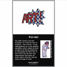 Load image into Gallery viewer, Pop Art - Red Accent - Blue Dots - White Accent Pin