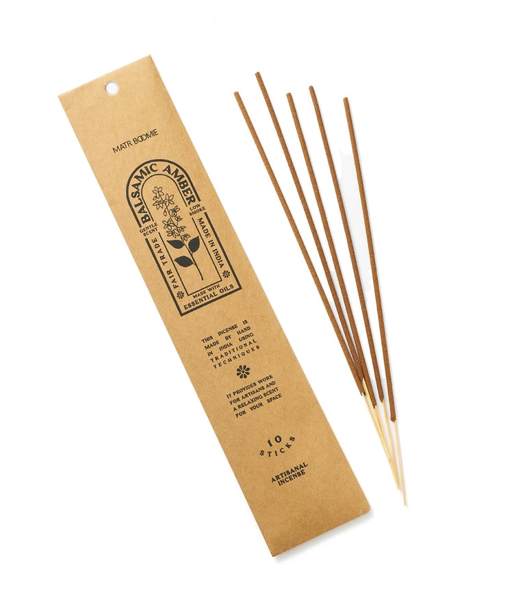 Balsamic Amber Incense - 10 Sticks, Low Smoke