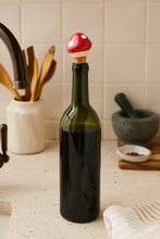 Load image into Gallery viewer, Mushroom Wine Stopper Cork - Hand Painted Ceramic
