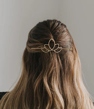 Load image into Gallery viewer, Kairavini Lotus Hair Slide with Stick - Gold
