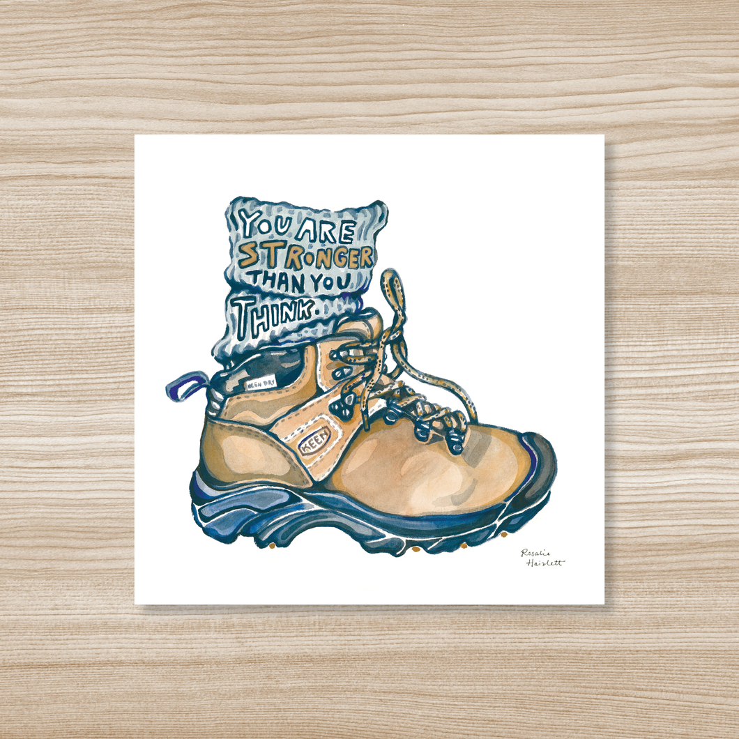 Hiking Boot Original Watercolor Art Print