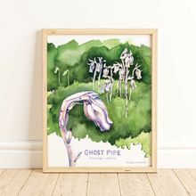 Load image into Gallery viewer, Ghost Pipe - Watercolor Art Print
