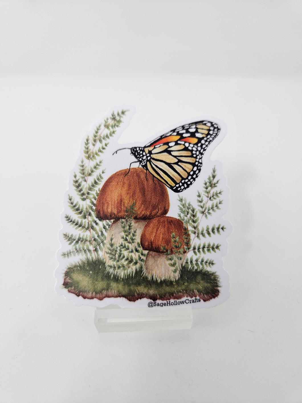 Monarch & Mushroom Sticker