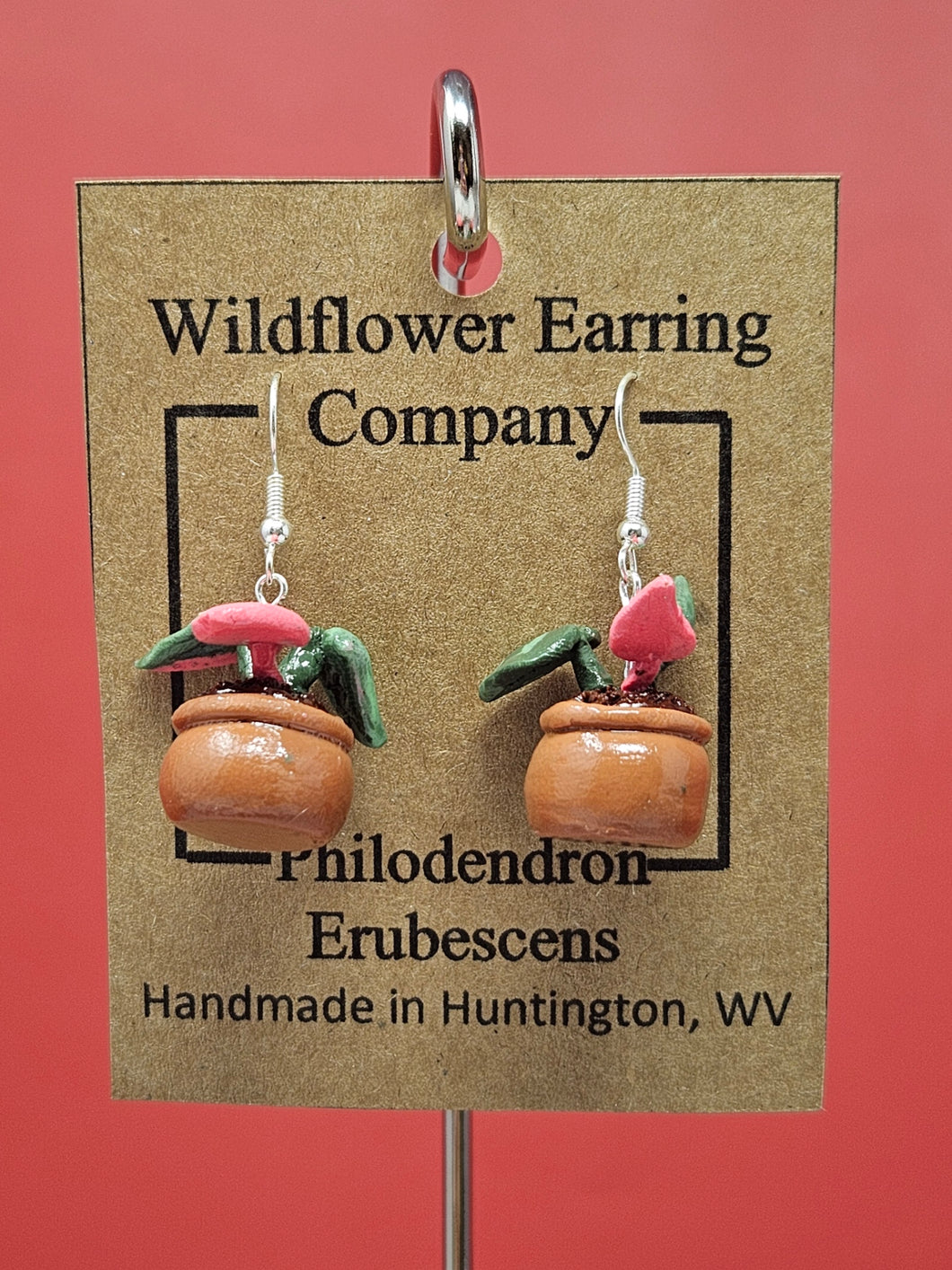 Philodendron Erubescens Polymer Clay Earrings