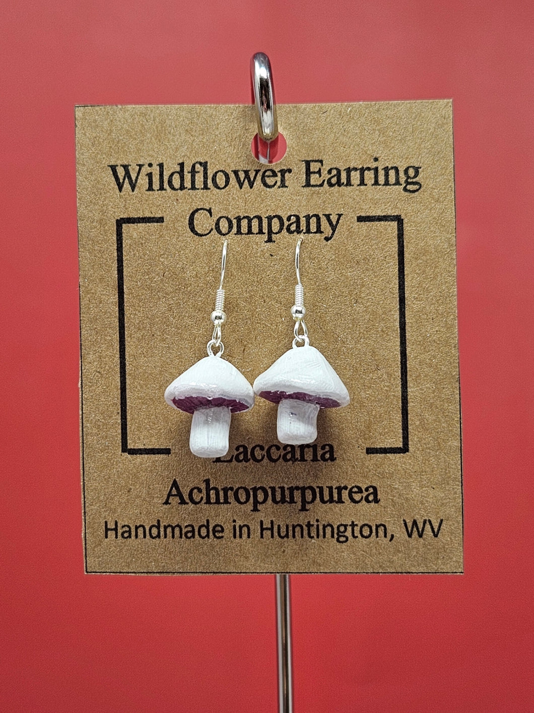 Laccaria Achropurpurea Polymer Clay Earrings