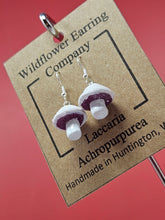 Load image into Gallery viewer, Laccaria Achropurpurea Polymer Clay Earrings
