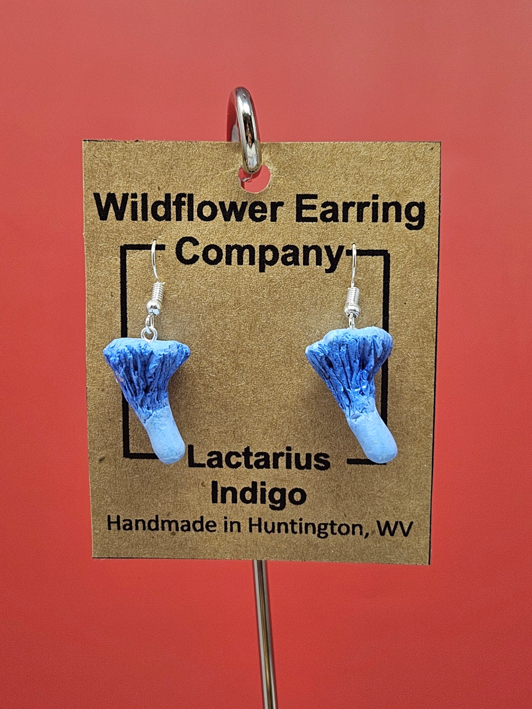 Lactarius Indigo Polymer Clay Earrings