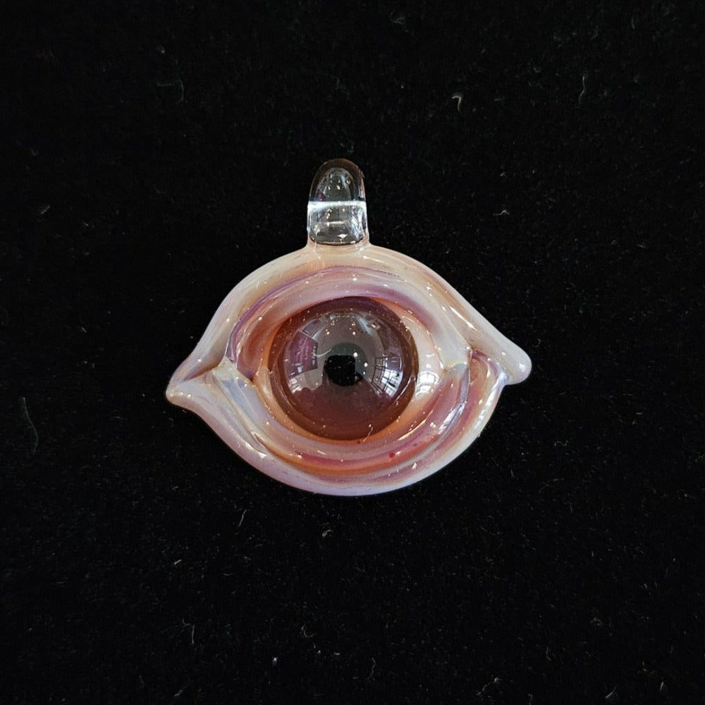 Brown Eye/Purple Lid Evil Eye Glass Pendant 2