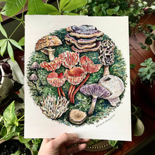Load image into Gallery viewer, Forest Mushrooms Watercolor Art Print
