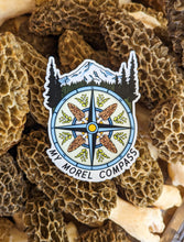 Load image into Gallery viewer, My Morel Compass | Funny Morel Mushroom Sticker: Clear Laminate
