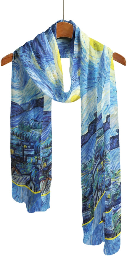 Sheer Scarf - Van Gogh Starry Night