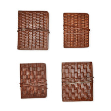 Load image into Gallery viewer, Chestnut Woven Leather Journal Set
