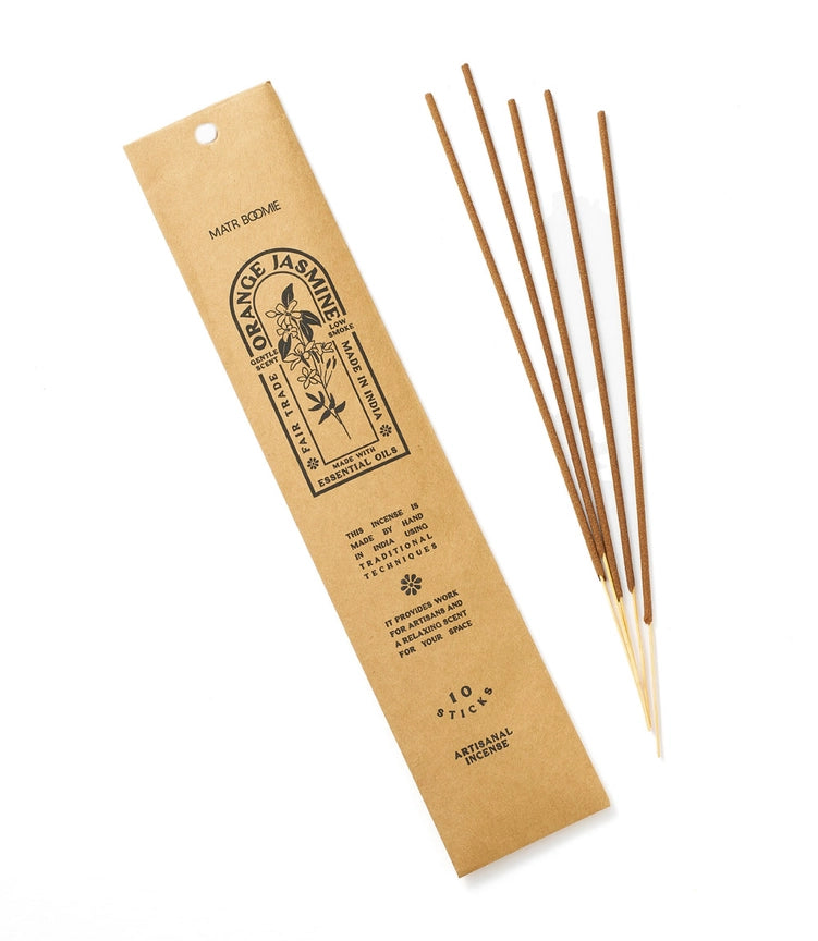 Orange Jasmine Incense - 10 Sticks, Low Smoke