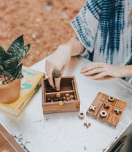 Load image into Gallery viewer, Checkers and Tic Tac Toe Game Set - Handcrafted Wood
