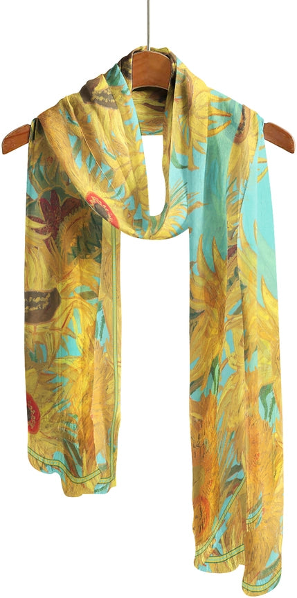 Sheer Scarf - Van Gogh Sunflowers