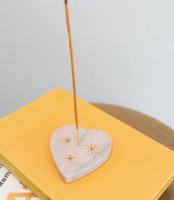 Load image into Gallery viewer, Jaipuri Heart Incense Holder - Pink Carved Marble
