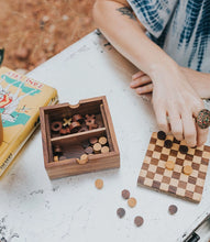 Load image into Gallery viewer, Checkers and Tic Tac Toe Game Set - Handcrafted Wood
