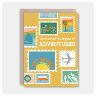 Adventure Stamps Birthday Card