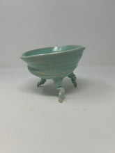 Load image into Gallery viewer, Porcelain Rooted Bowl w/ Satin Mint Glaze
