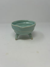 Load image into Gallery viewer, Porcelain Rooted Bowl w/ Mint Satin Glaze
