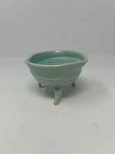 Load image into Gallery viewer, Porcelain Rooted Bowl w/ Mint Satin Glaze
