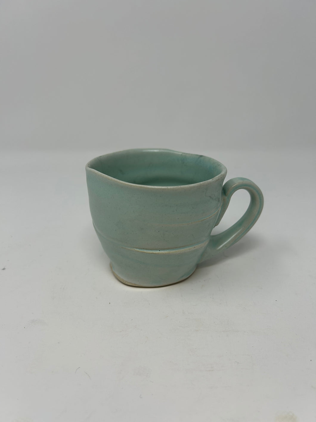 Porcelain Mug w/ Satin Mint Glaze