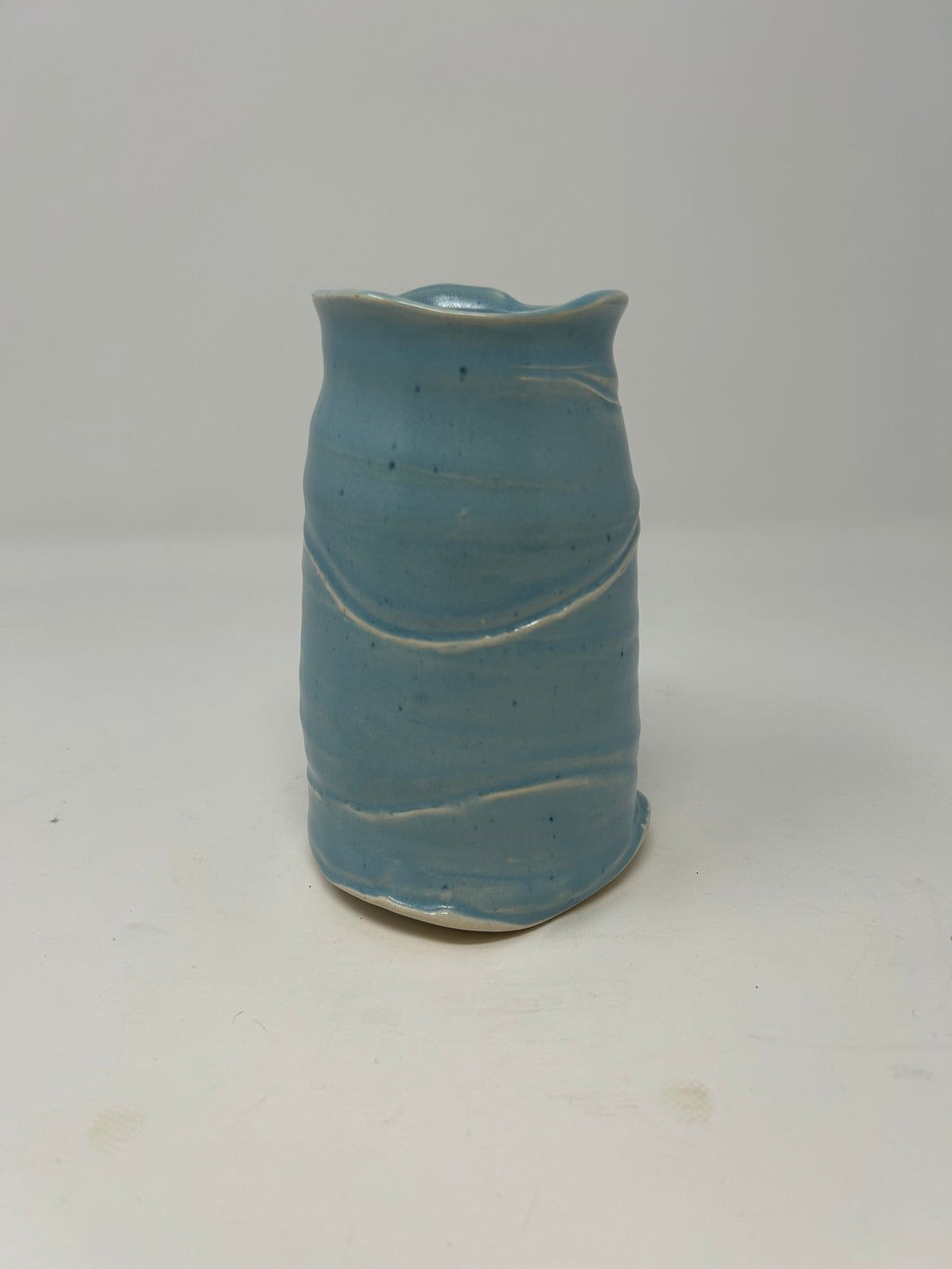 Porcelain Vase w/ Demin Satin Glaze