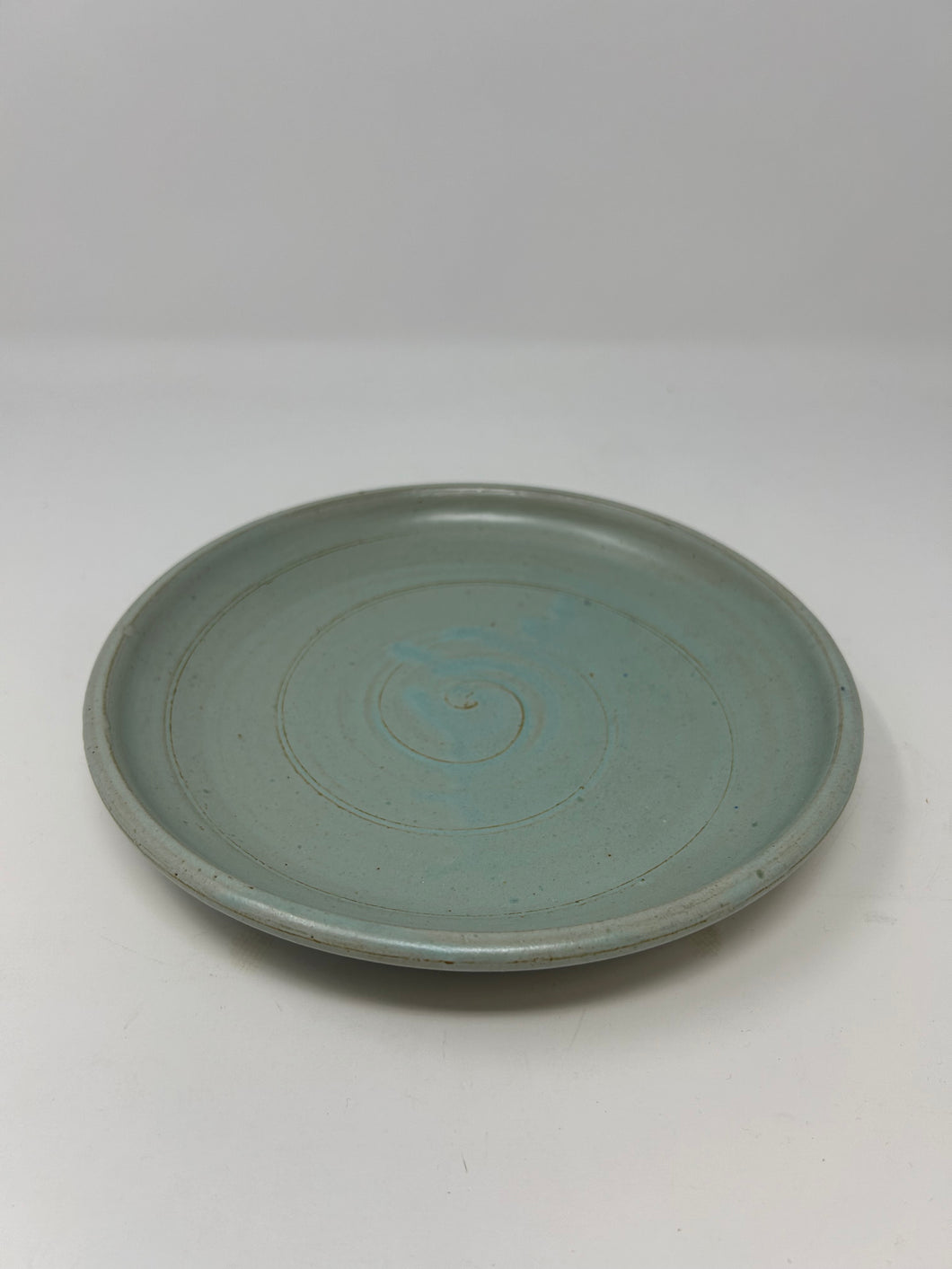 Stoneware Salad Plate w/ Mint Satin Glaze