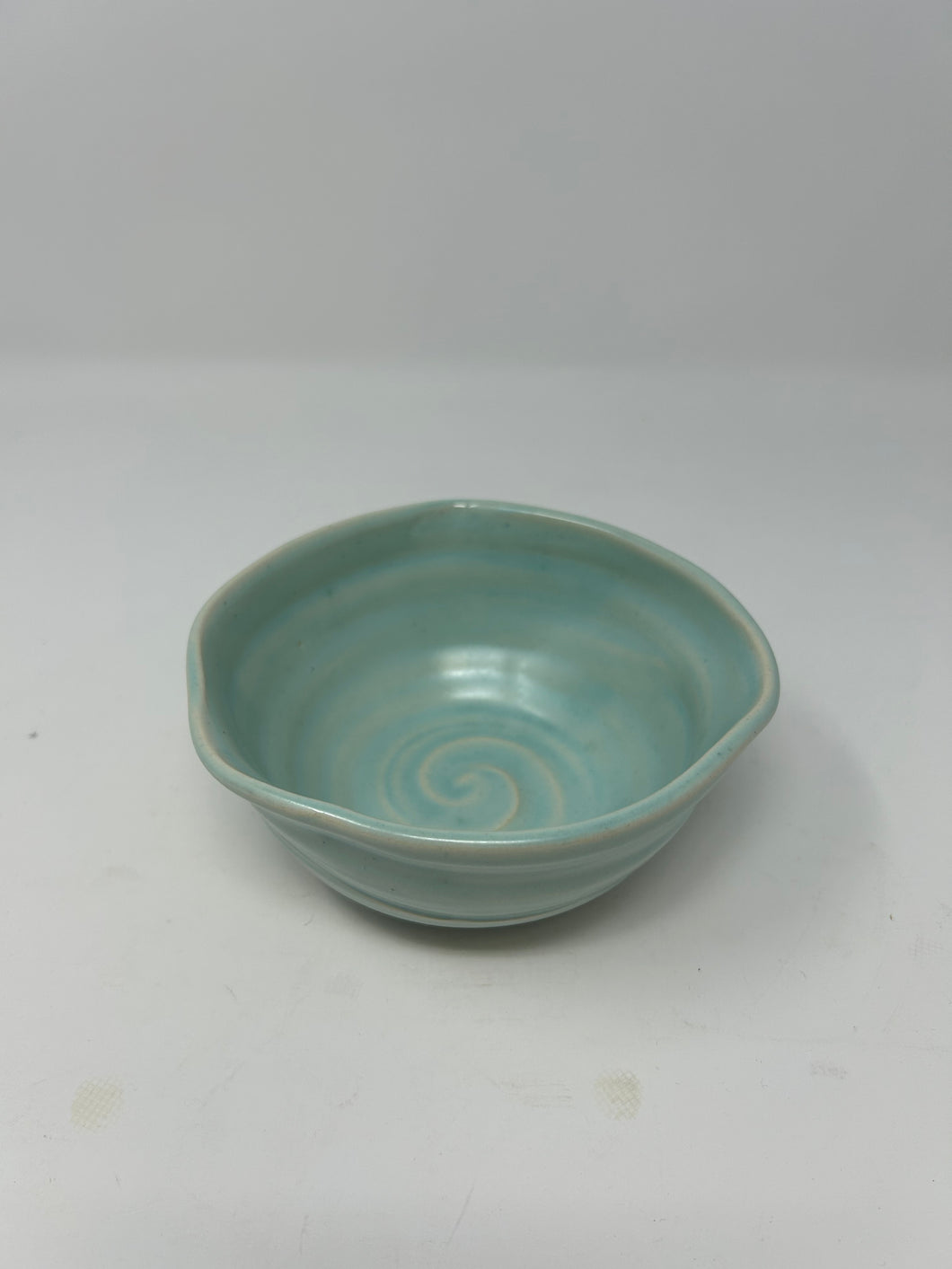 Porcelain Bowl w/ Mint Satin Glaze