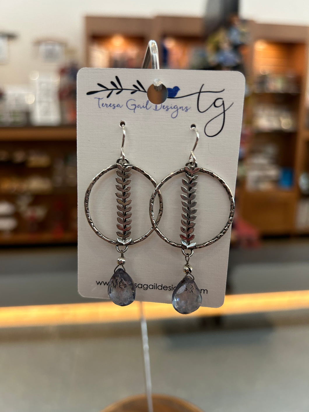 Sterling Silver Earrings with Blue Quartz Stones