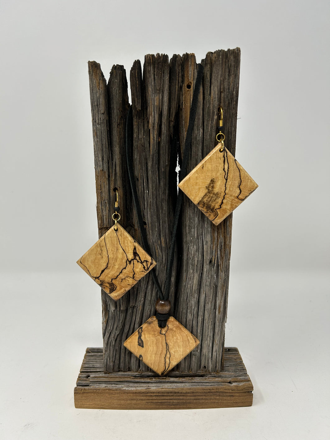 Wooden Necklace and Earrings Set
