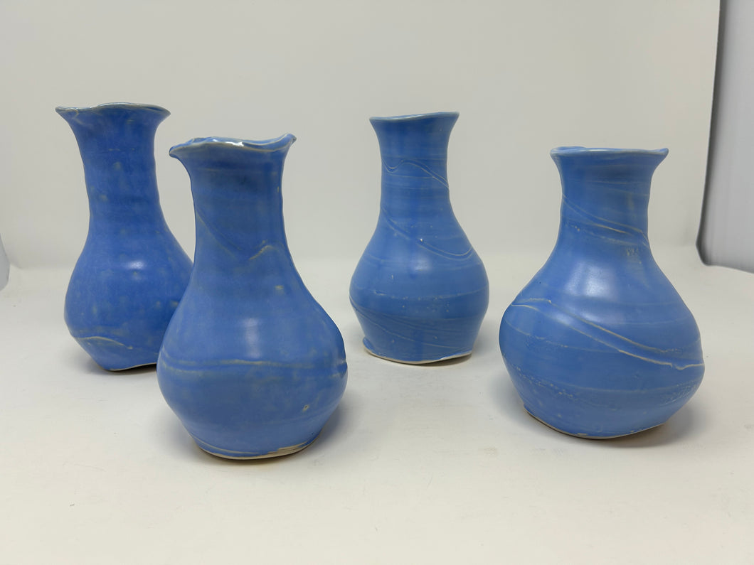 Porcelain Vase w/ Cornflower Satin Glaze