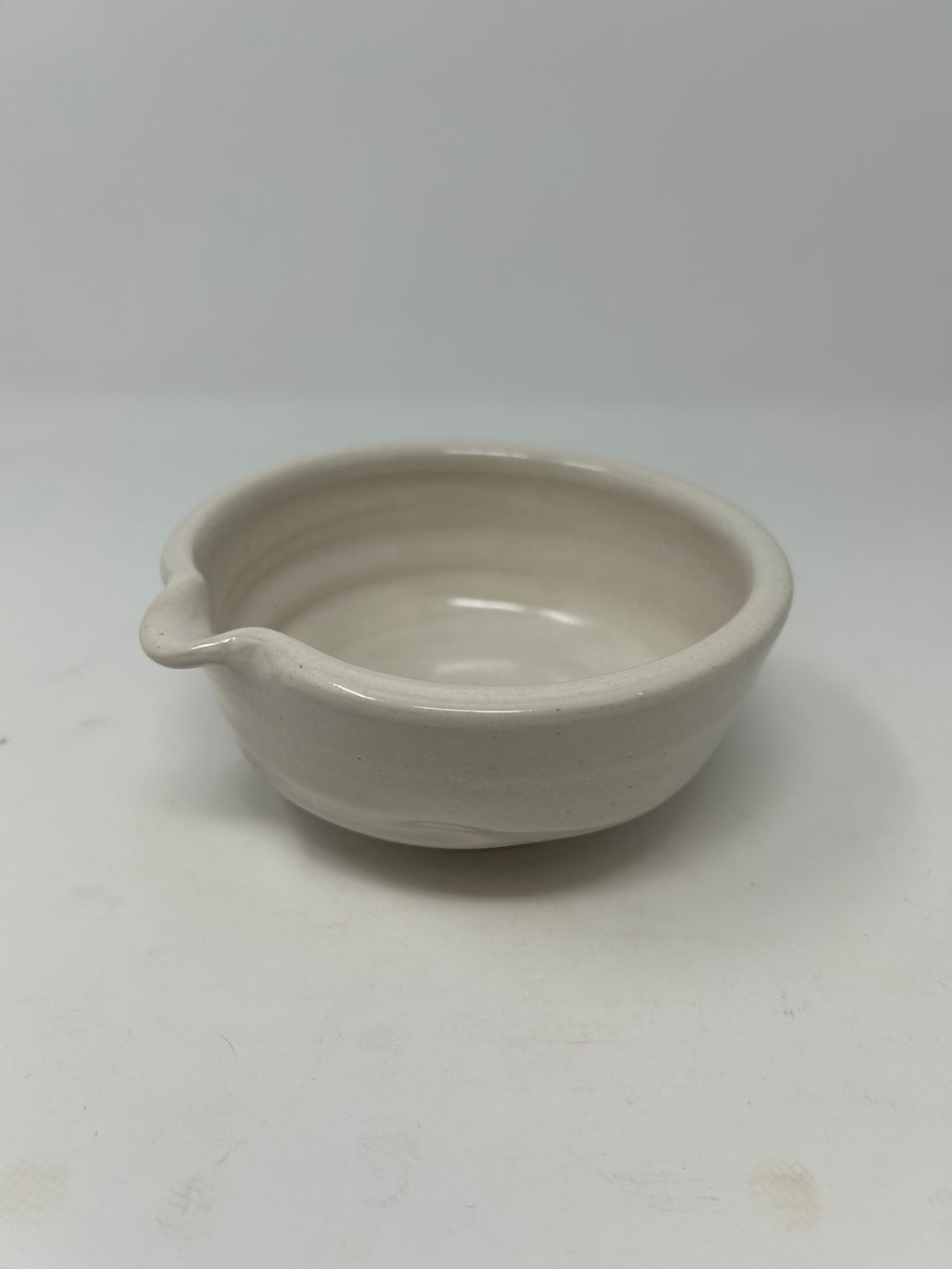 Porcelain Matcha Bowl w/ Pearl Satin Glaze