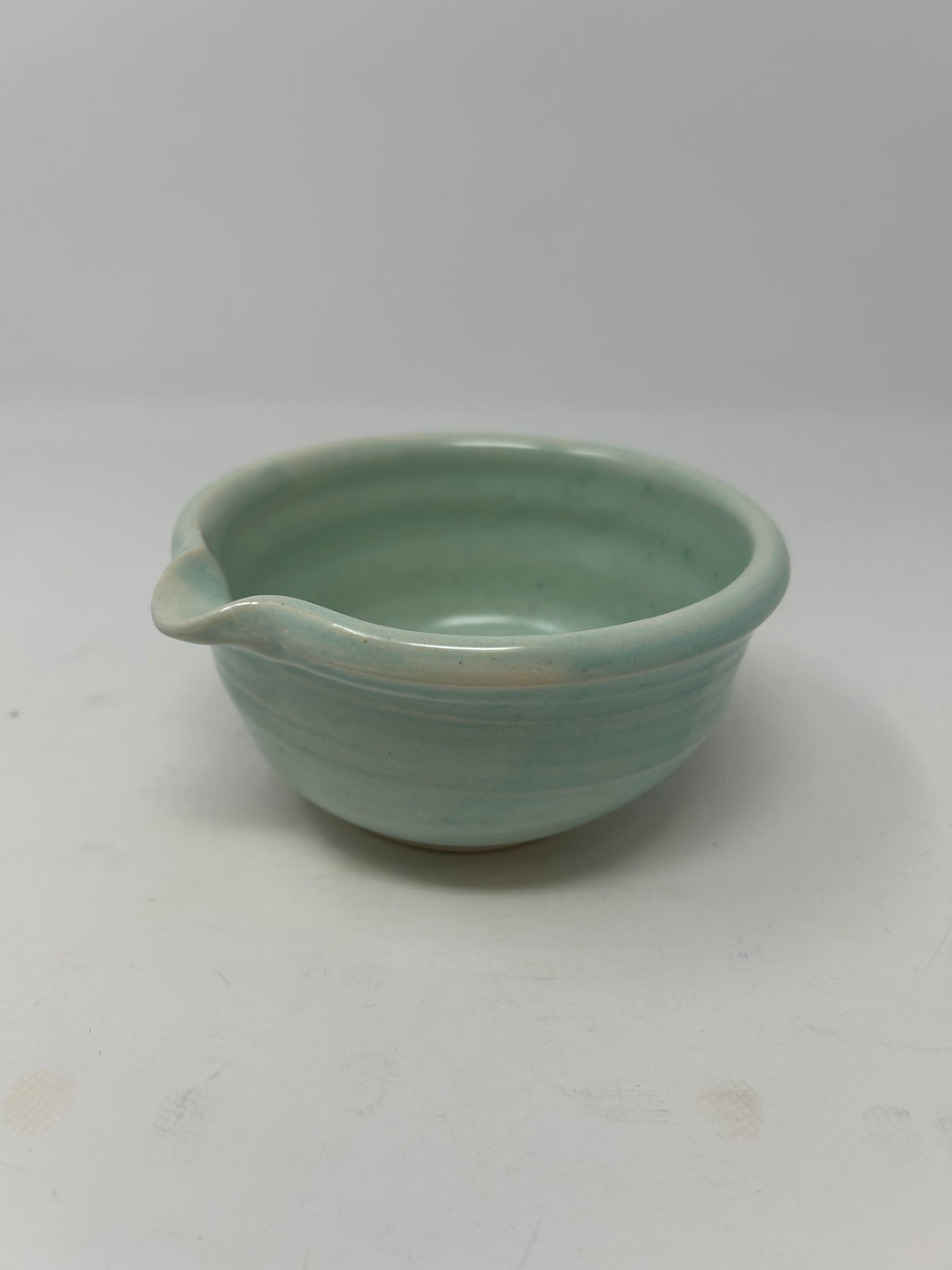 Porcelain Matcha Bowl w/ Mint Satin Glaze