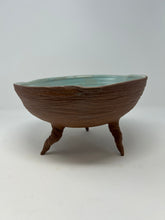 Load image into Gallery viewer, Earthen Red Rooted Bowl w/Satin Mint Interior
