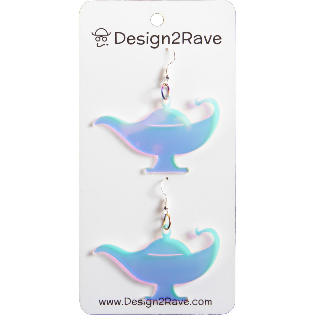 Iridescent Acrylic Genie Lamp Earrings