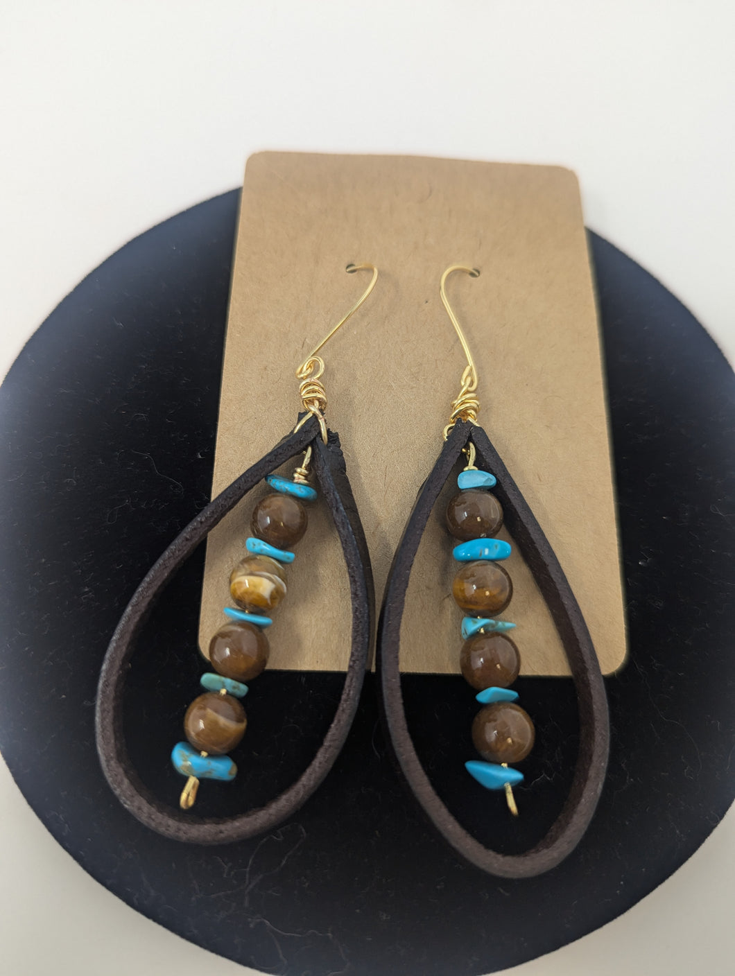 Leather & Turquoise Earrings